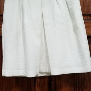 White Quilt-Print Skirt WITH POCKETS!
